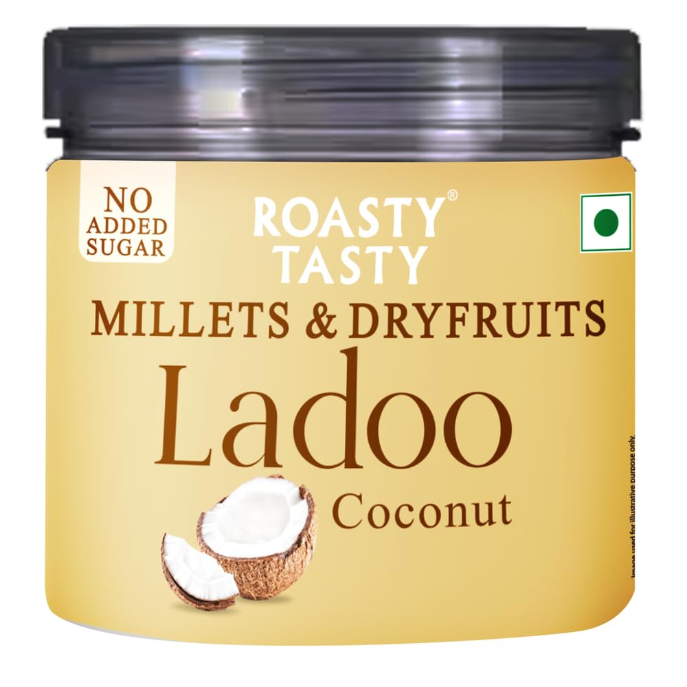 Roasty Tasty Cocoa - Millets & Dryfruits Ladoo | No Added Sugar | Energy Bar Replacement | No Artificial Flavor | Healthy Snacks | Rich in Proteins | Dry Fruits, Seeds & Nuts Mithai | Pack of 1-100g