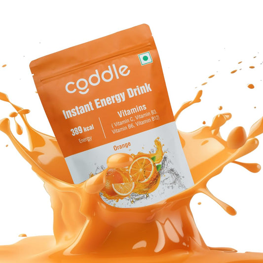 Coddle Instant Energy Drink | Orange & Pineapple Flavor Combo | 390 kcal Energy | Enriched with Vitamins (C, B3, B6, B12) | Refreshing & Hydrating | 2 Flavors Each Pack 900gm | 100% Vegetarian