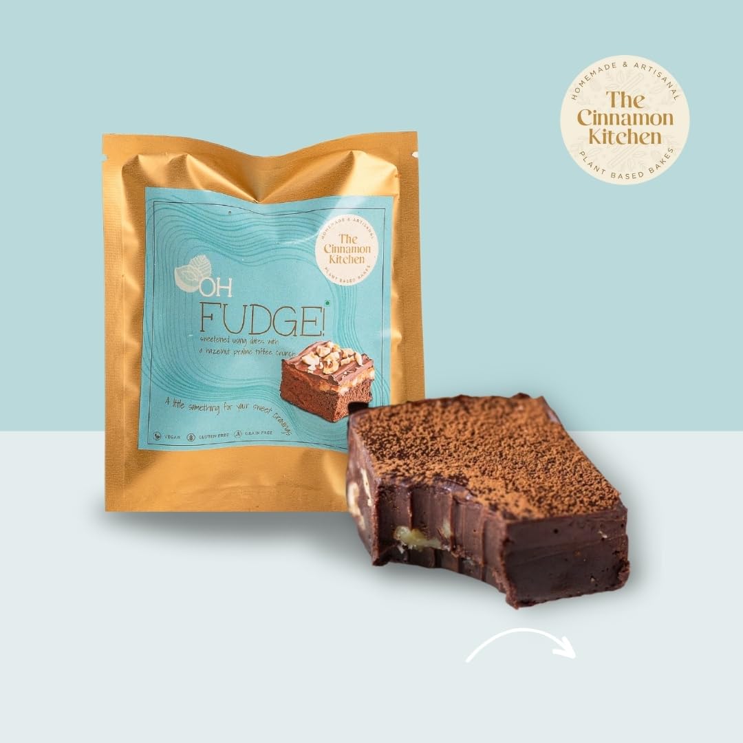 The Cinnamon Kitchen Oh Fudge (Pack Of 5) Sweetened With Dates |Chocolate Fudge Cubes|Natual & Healthy Snack Vegan & Gluten Free| Energy Bite |No Refined Sugar|Flour & Dairy Free, 30 Gram