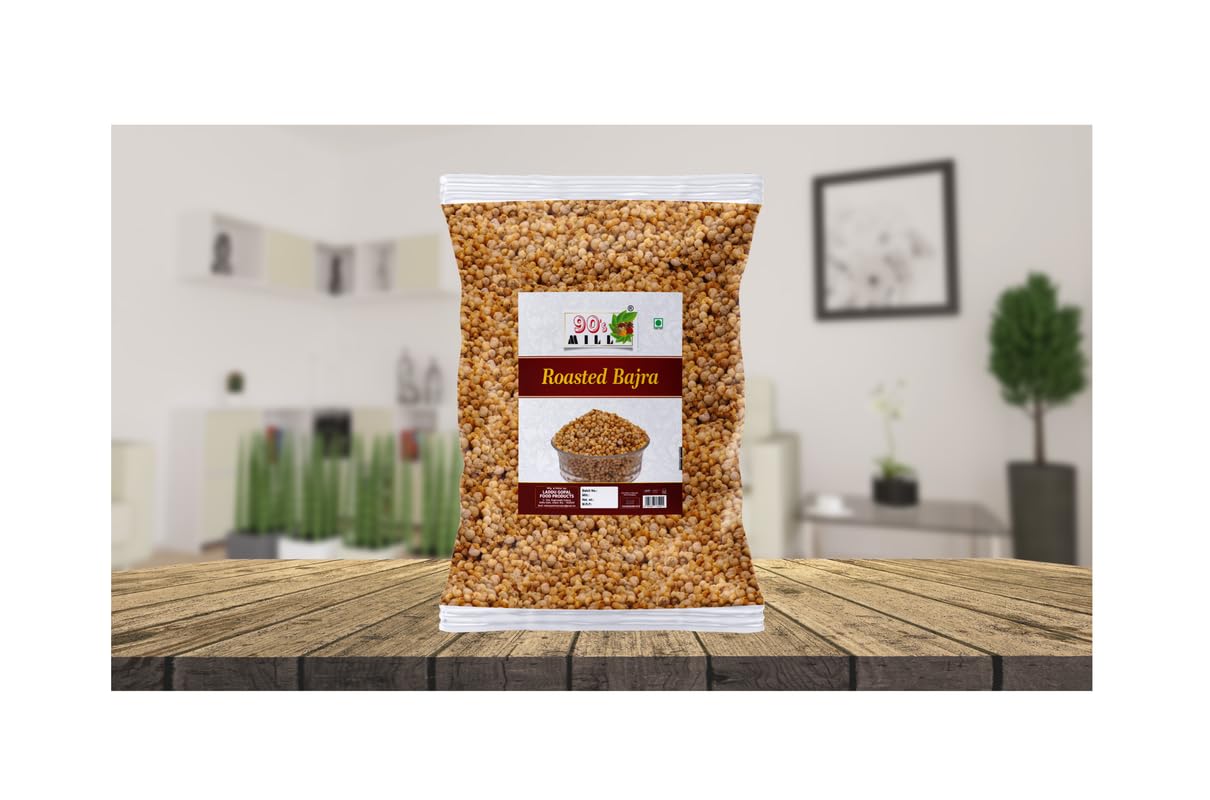 90's MILL Roasted Bajra Mix Namkeen Snacks for foodie Indians | Roasted Healthy Munchies | Diet Namkeen & Snacks High in Protein Bajra Puff Masala Evening Tea Time Roasted Snack-850g*1Pack