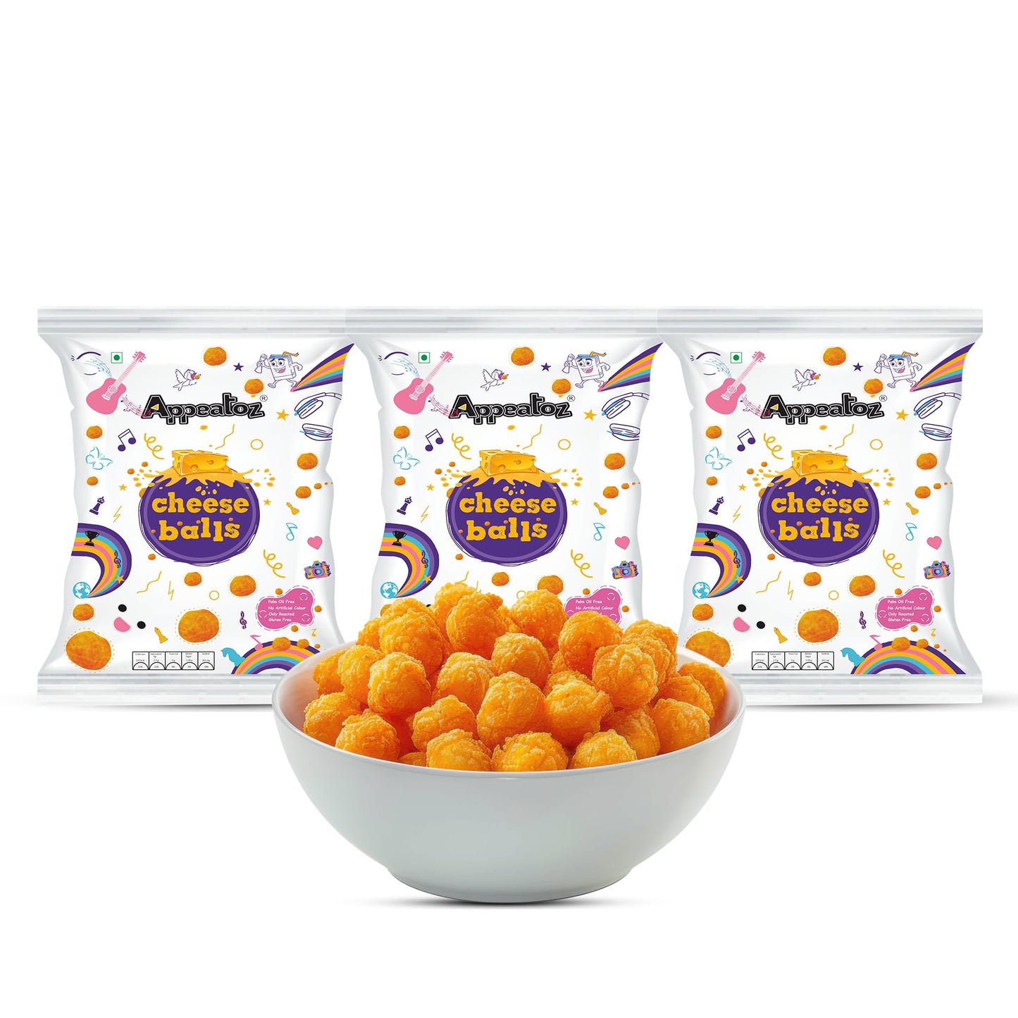 Appeatoz Jowar Puffs - Magic Masala | Roasted, Not Fried | Gluten-Free & High Protein | No Added Sugar | Healthy Baked Snack for Kids & Adults | Sorghum-Based | Crunchy Snack | Pack of 5