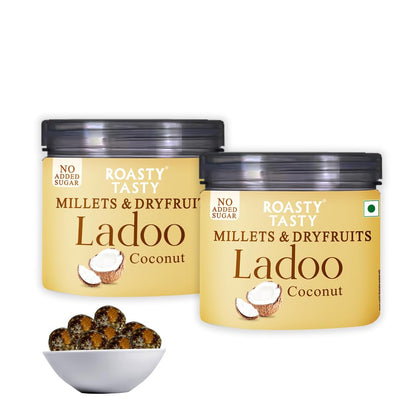 Roasty Tasty Cocoa - Millets & Dryfruits Ladoo | No Added Sugar | Energy Bar Replacement | No Artificial Flavor | Healthy Snacks | Rich in Proteins | Dry Fruits, Seeds & Nuts Mithai | Pack of 1-100g