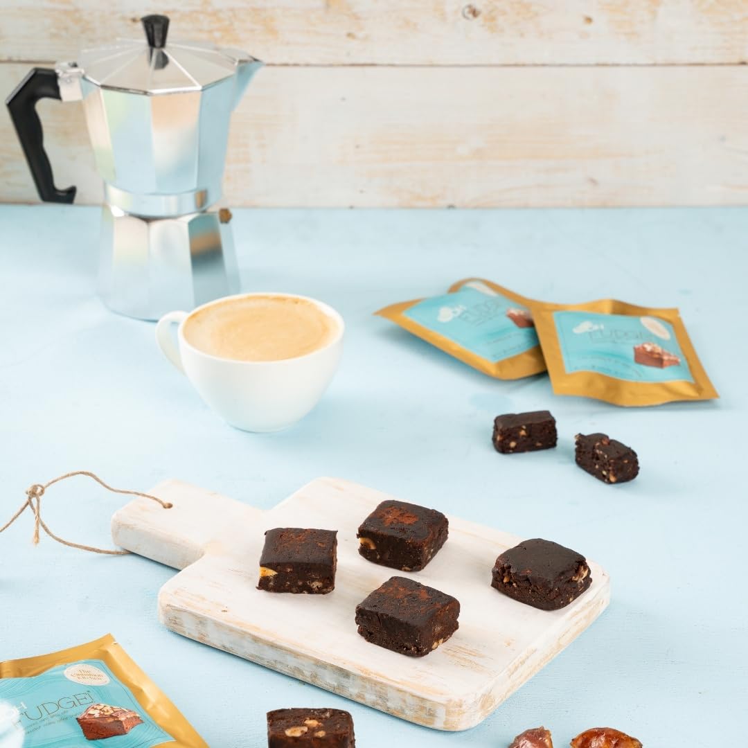 The Cinnamon Kitchen Oh Fudge (Pack Of 5) Sweetened With Dates |Chocolate Fudge Cubes|Natual & Healthy Snack Vegan & Gluten Free| Energy Bite |No Refined Sugar|Flour & Dairy Free, 30 Gram