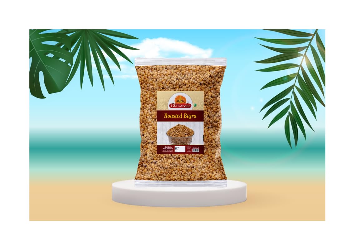 Ghotaram Roasted Bajra Mix Namkeen Snacks for foodie Indians | Roasted Healthy Munchies | Diet Namkeen & Snacks High in Protein Bajra Puff Masala Evening Tea Time Roasted Snack-350g*1Pack