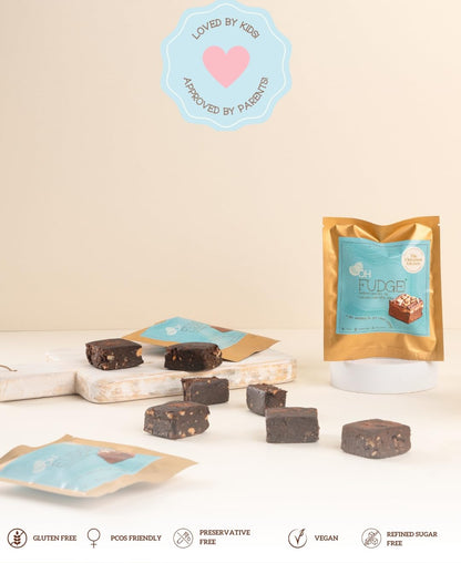 The Cinnamon Kitchen Oh Fudge (Pack Of 5) Sweetened With Dates |Chocolate Fudge Cubes|Natual & Healthy Snack Vegan & Gluten Free| Energy Bite |No Refined Sugar|Flour & Dairy Free, 30 Gram