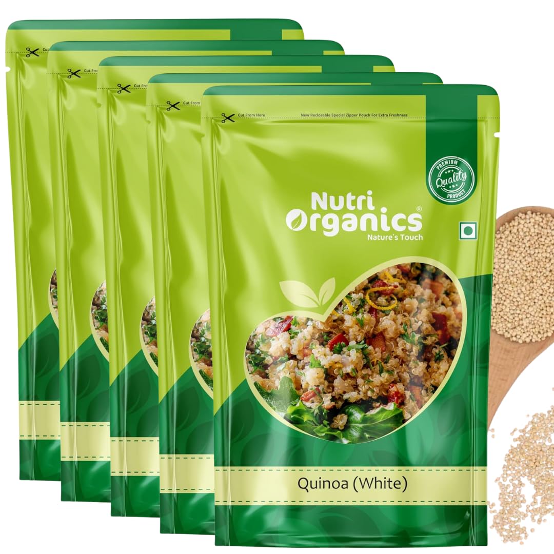 NutriOrganics Premium Quinoa 1kg - Gluten Free Quinoa, Healthy Breakfast, Diet Food for Weight Management