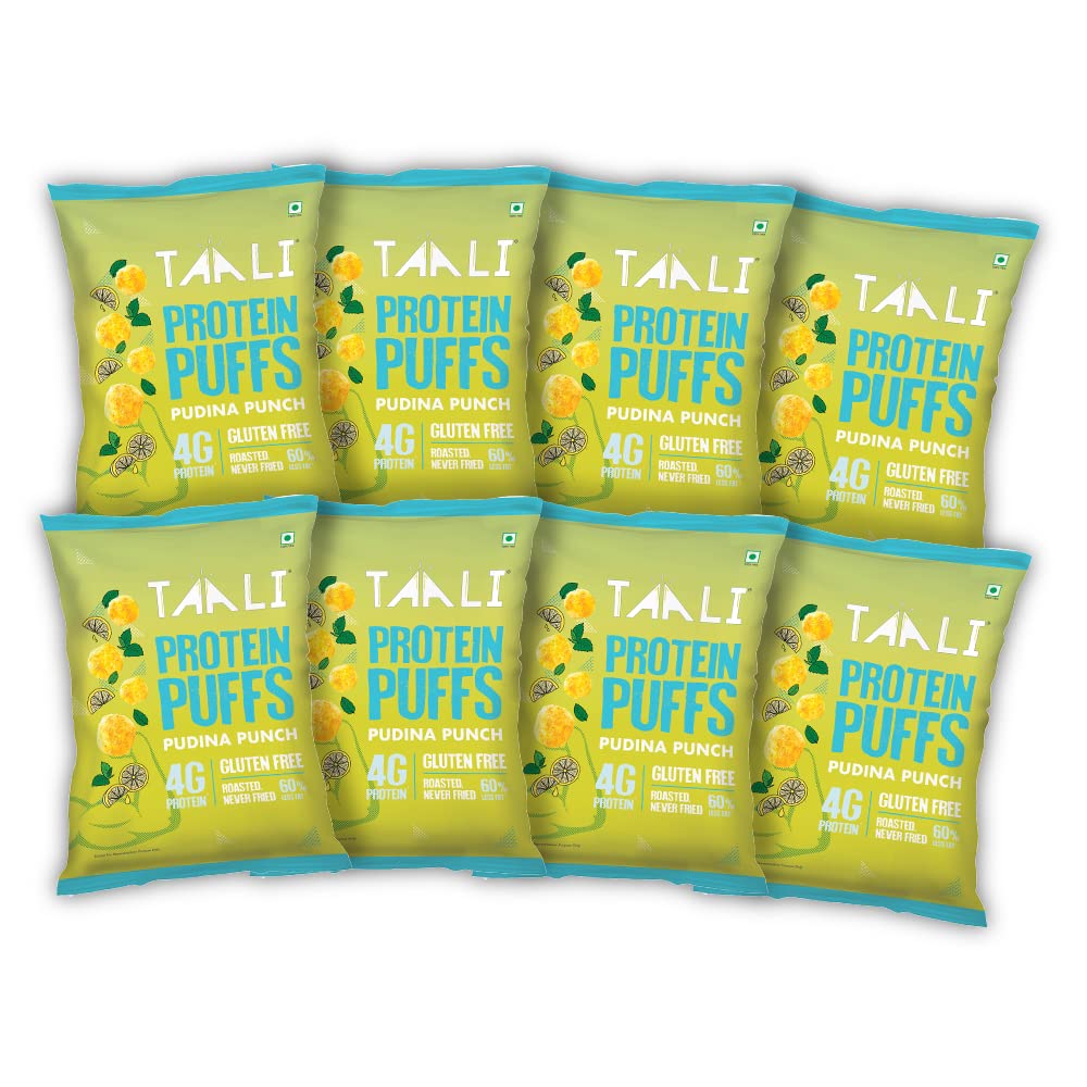 Taali Protein Puffs | 60 gm (Pack of 6) | Try All Flavors Pack | Healthy Roasted Tasty Snacks | 100% Veg., Gluten Free, No Cholesterol, No Trans-Fat