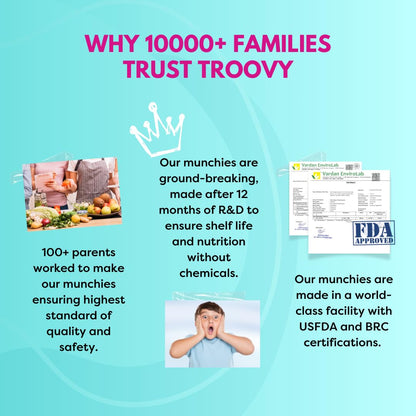 Troovy Healthy Ragi Chips | Tasty & High Protein Snacks | 30% Of Protein Needs | No Palm Oil, Cholesterol or Trans Fats | No Junk & Chemicals | Made with Ragi | Masala Flavoured | 3 packs X 70 grams