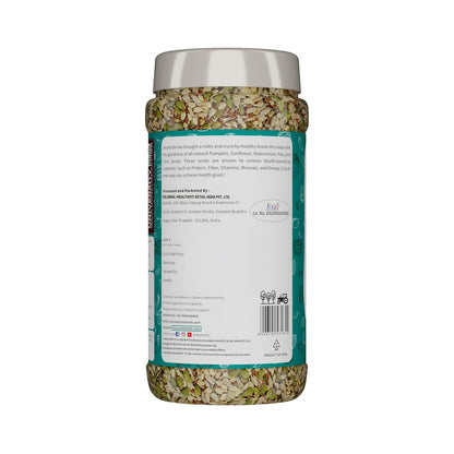 Neuherbs Healthy seeds mix for weight management, Pumpkin, Sunflower, Watermelon, Flax & Chia Seeds | Improved digestion, Muscle building, healthy heart with Omega-3 & protein support- 200 g Trail mix seeds