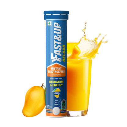 Fast&Up Reload (5 Litres) Low Sugar energy drink for Instant Hydration- 20 Effervescent Tablets with all 5 Essential Electrolytes + Added Vitamins -Certified Electrolytes Drink- Lime and Lemon flavour