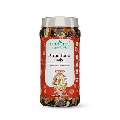 Neuherbs Healthy seeds mix for weight management, Pumpkin, Sunflower, Watermelon, Flax & Chia Seeds | Improved digestion, Muscle building, healthy heart with Omega-3 & protein support- 200 g Trail mix seeds