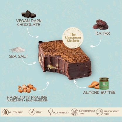 The Cinnamon Kitchen Oh Fudge (Pack Of 5) Sweetened With Dates |Chocolate Fudge Cubes|Natual & Healthy Snack Vegan & Gluten Free| Energy Bite |No Refined Sugar|Flour & Dairy Free, 30 Gram