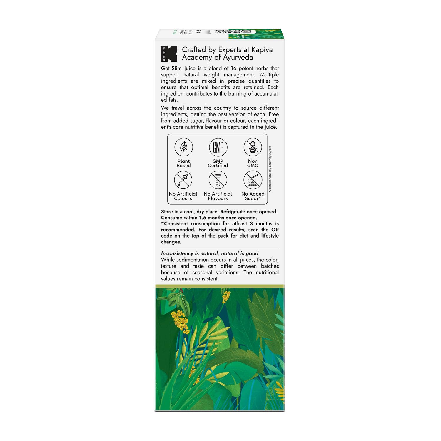 Kapiva Get Slim Juice - Healthy Weight Management Through 12 Ayurvedic Herbs Aids Metabolism and Digestion - 1L