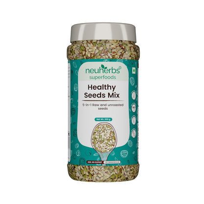Neuherbs Healthy seeds mix for weight management, Pumpkin, Sunflower, Watermelon, Flax & Chia Seeds | Improved digestion, Muscle building, healthy heart with Omega-3 & protein support- 200 g Trail mix seeds