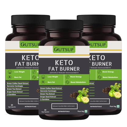 Outsup Keto Fat Burner 60 Caps 1000MG, Weight Loss Supplement for Women & Men With Garcinia Cambogia, Green Coffee Beans,Green Tea Extract & L-Carnitine | Metabolism Booster, Fat Burner - Pack of 1
