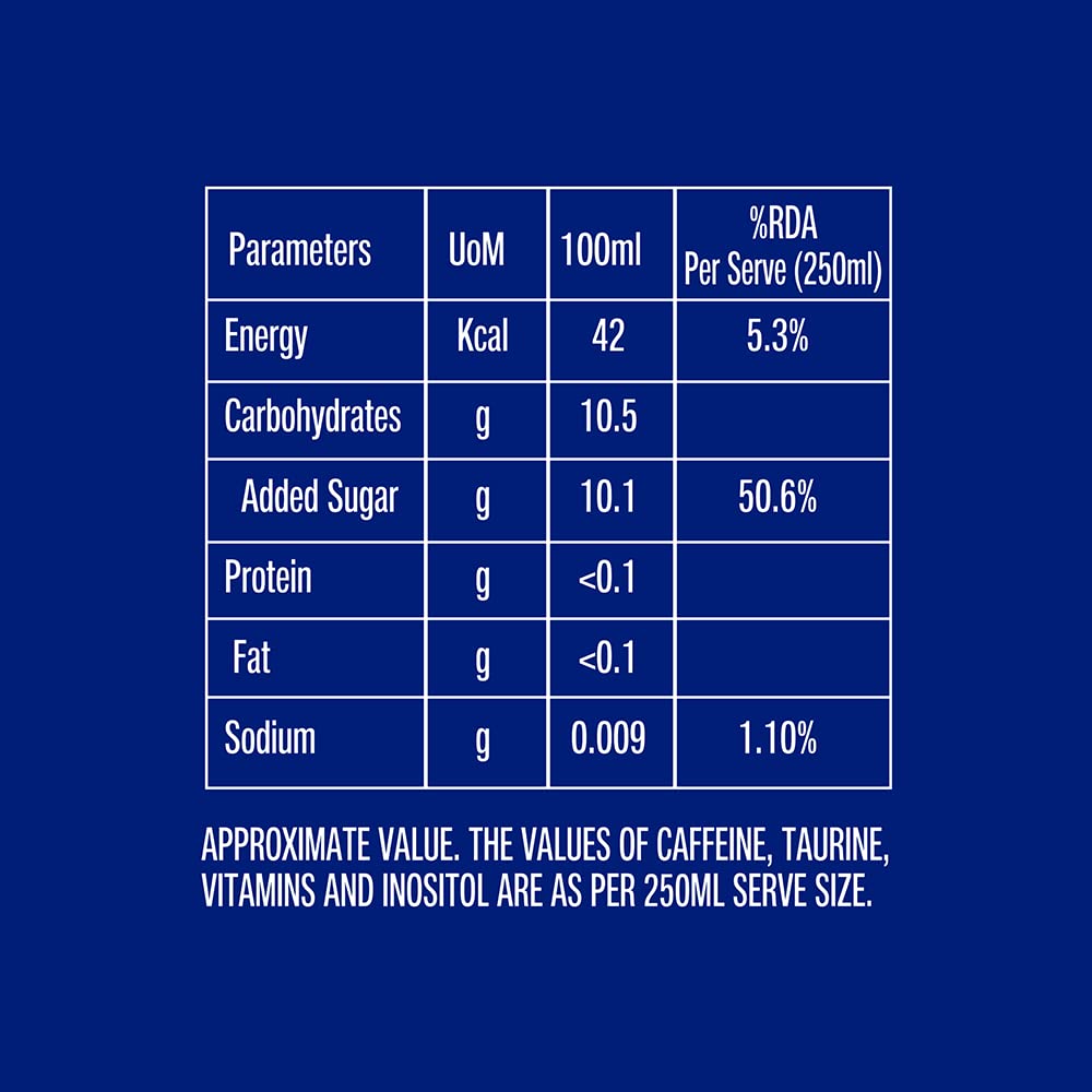 Budweiser Hurricane Energy Drink 250Ml Pack Of 6 - Blueberry