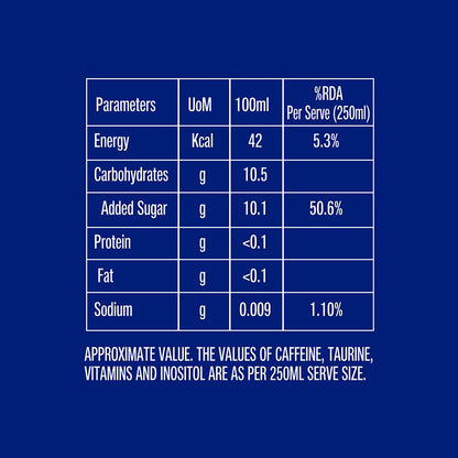 Budweiser Hurricane Energy Drink 250Ml Pack Of 6 - Blueberry