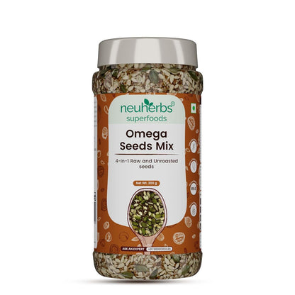 Neuherbs Healthy seeds mix for weight management, Pumpkin, Sunflower, Watermelon, Flax & Chia Seeds | Improved digestion, Muscle building, healthy heart with Omega-3 & protein support- 200 g Trail mix seeds
