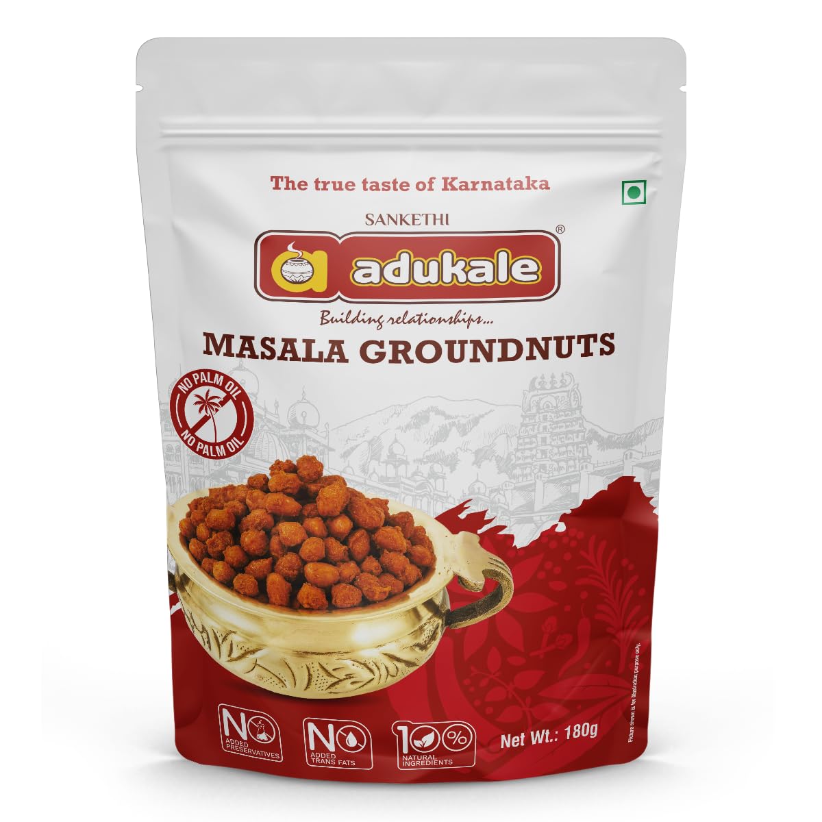 Adukale Masala Groundnuts | No Palm Oil | 180g Pack