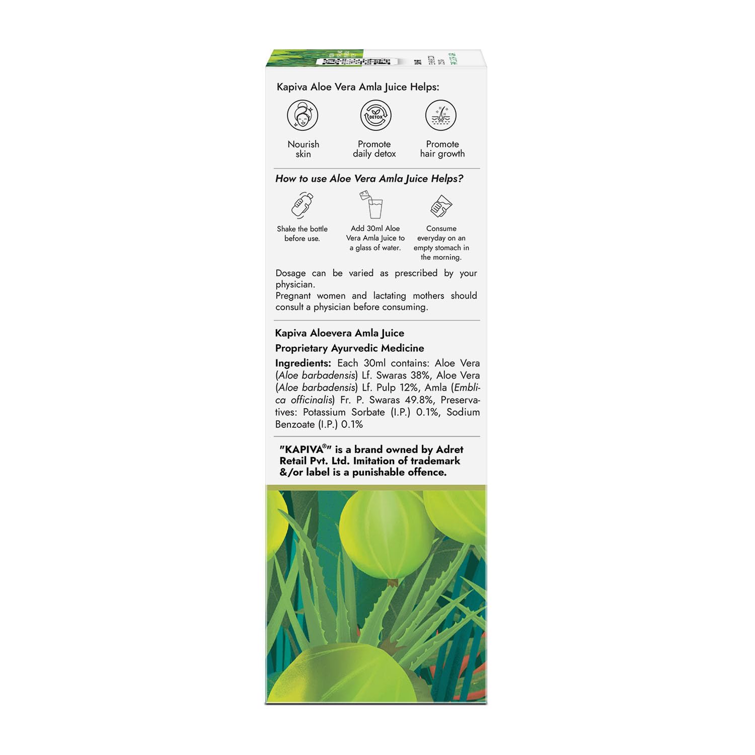 Kapiva Wild Amla Juice 1L | Suitable for healthy Hair & Skin | Detox juice for weight loss | Natural Source of Vitamin C | Natural Juice Made With Cold Pressed Amla from Pratapgarh | No Added Sugar