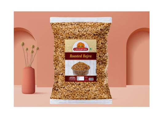 Ghotaram Roasted Bajra Mix Namkeen Snacks for foodie Indians | Roasted Healthy Munchies | Diet Namkeen & Snacks High in Protein Bajra Puff Masala Evening Tea Time Roasted Snack-350g*1Pack