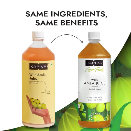 Kapiva Wild Amla Juice 1L | Suitable for healthy Hair & Skin | Detox juice for weight loss | Natural Source of Vitamin C | Natural Juice Made With Cold Pressed Amla from Pratapgarh | No Added Sugar