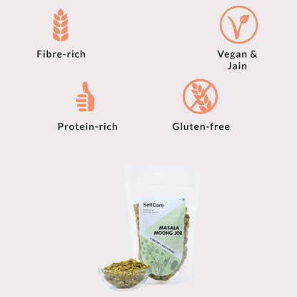 SelfCare By Suman Agarwal Masala Moong Jor Pack of 1 200g | Roasted - Vegan | Savoury - Snacks - Namkeen - Grocery | Spicy Crunchy & Chatpata - Tea time Snacking | Jain & Travel Friendly