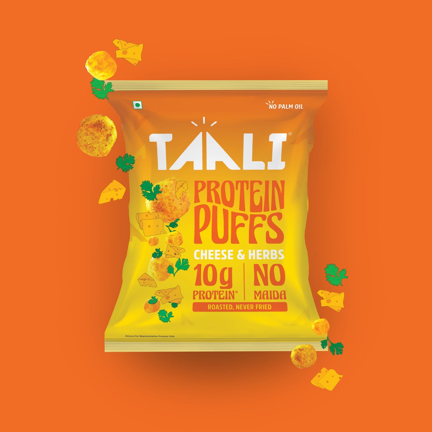 Taali Protein Puffs | 60 gm (Pack of 6) | Try All Flavors Pack | Healthy Roasted Tasty Snacks | 100% Veg., Gluten Free, No Cholesterol, No Trans-Fat