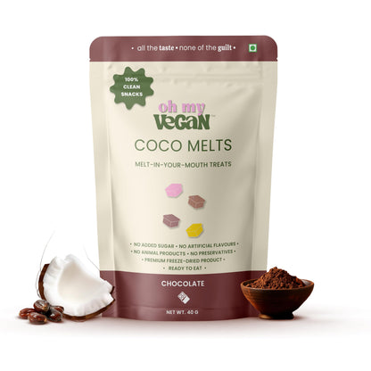 Oh My Vegan Mango Coco Melts - New Innovative Treats - Healthy Snacks for Adults And Kids - Gluten Free - Freeze Dried - Vegan Snacks - Freeze Dried Fruits - Gourmet Dessert Treat for Snacking & Gifting - 40g