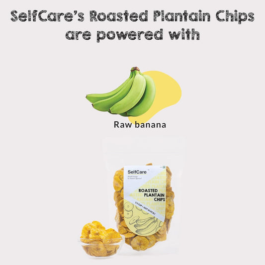 SelfCare By Suman Agarwal Roasted Plantain Chips Pack of 1 125 grams | Healthy - Gluten Free | Savoury - Snacks - Namkeen - Grocery | Mid Day - Workout - Tea time Snacking | Jain & Travel Friendly