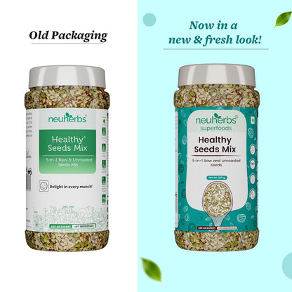 Neuherbs Healthy seeds mix for weight management, Pumpkin, Sunflower, Watermelon, Flax & Chia Seeds | Improved digestion, Muscle building, healthy heart with Omega-3 & protein support- 200 g Trail mix seeds