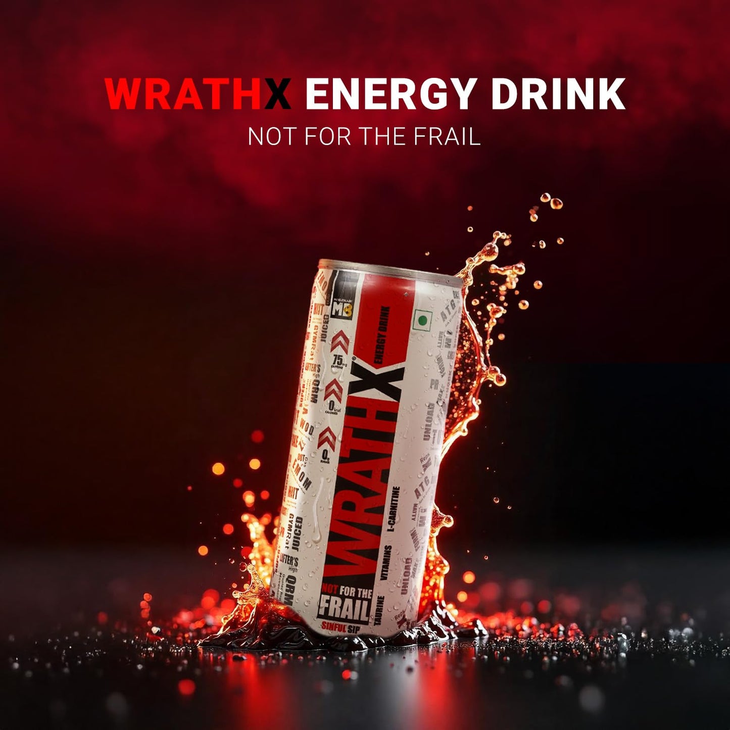 MuscleBlaze WrathX Energy Drink (Mixed Berry, Pack of 6 (250ml*6) | 800mg Taurine, 25mg L-Carnitine, Vitamin B2, B3, B6 | Performance & Focus Booster