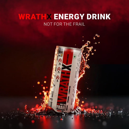 MuscleBlaze WrathX Energy Drink (Mixed Berry, Pack of 6 (250ml*6) | 800mg Taurine, 25mg L-Carnitine, Vitamin B2, B3, B6 | Performance & Focus Booster