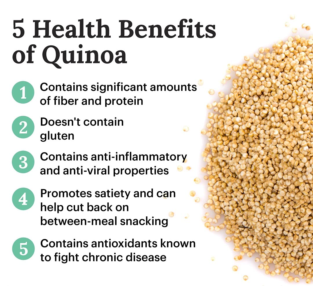 NutriOrganics Premium Quinoa 1kg - Gluten Free Quinoa, Healthy Breakfast, Diet Food for Weight Management