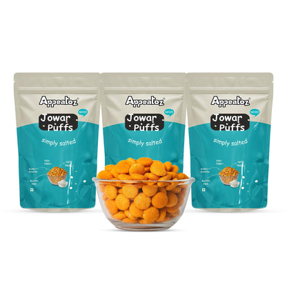 Appeatoz Jowar Puffs - Magic Masala | Roasted, Not Fried | Gluten-Free & High Protein | No Added Sugar | Healthy Baked Snack for Kids & Adults | Sorghum-Based | Crunchy Snack | Pack of 5