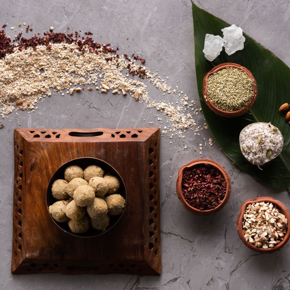 Nuskha Oats Laddoo: 400 GM | Nutrient-Rich Pregnancy Snack | Supports Maternal Health & Wellness | jaape ke laddoo | No artificial | Pure Desi Ghee | 400 Gms