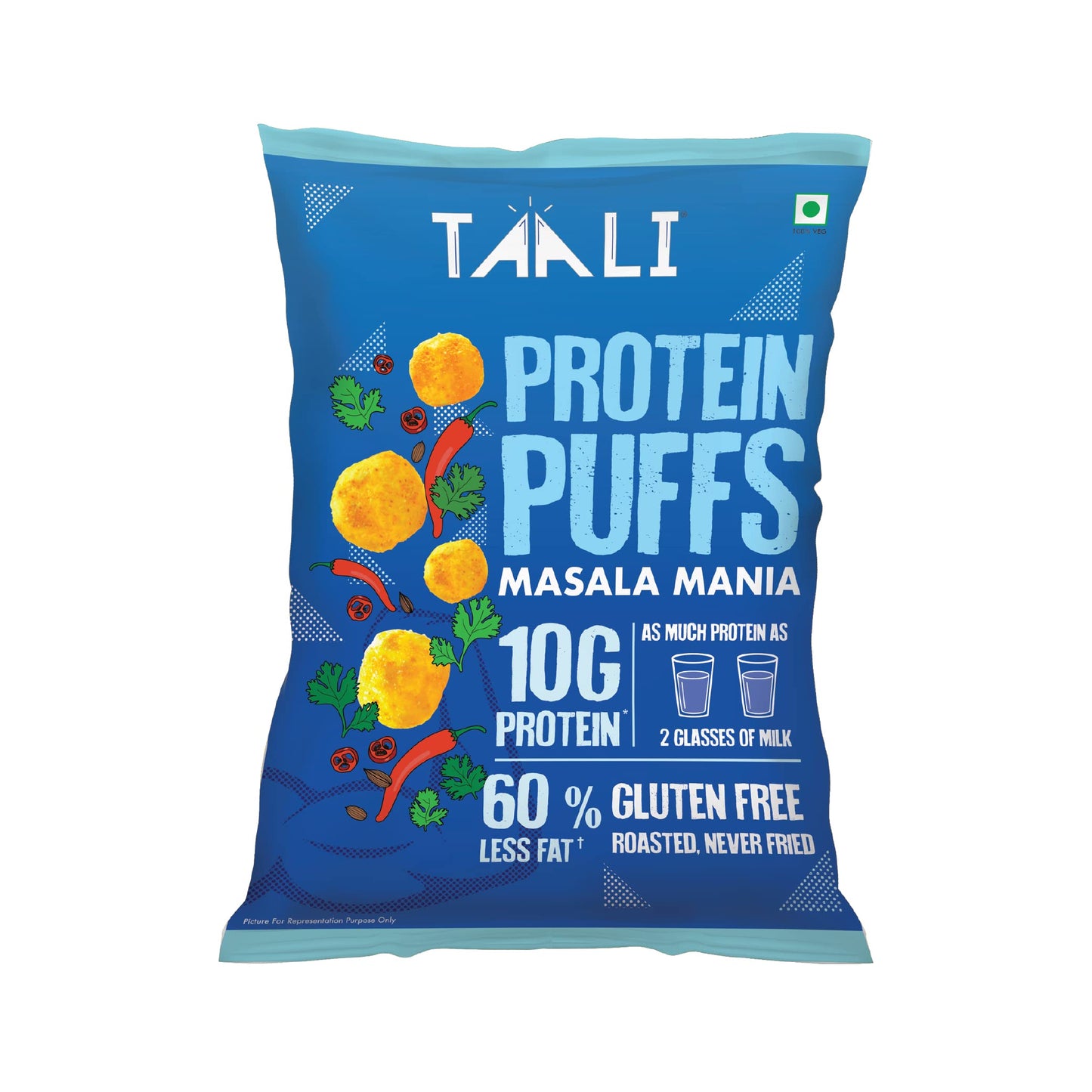Taali Protein Puffs | 60 gm (Pack of 6) | Try All Flavors Pack | Healthy Roasted Tasty Snacks | 100% Veg., Gluten Free, No Cholesterol, No Trans-Fat
