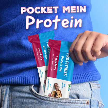 PRO.FITNESS Choco Berry Protein Bars | 11g Protein | No Added Sugar, No Preservatives, No Trans Fat | Healthy & Tasty Protein Bars | Pre-Post Workout Snack | Protein Chocolate Bars (34g x Pack of 6)