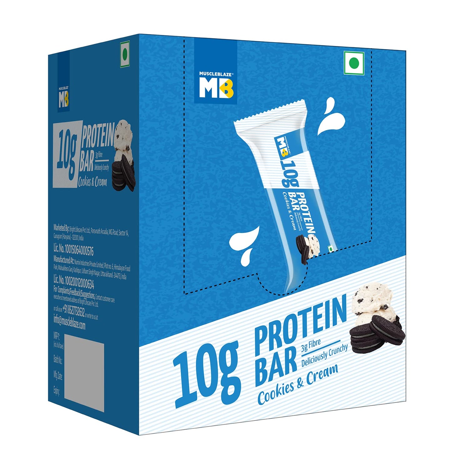 MuscleBlaze 10g Protein Bar (Choco Almond, Pack of 6) | Protein Blend, Healthy Protein Snacks, For Energy & Fitness