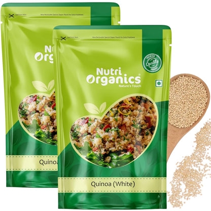 NutriOrganics Premium Quinoa 1kg - Gluten Free Quinoa, Healthy Breakfast, Diet Food for Weight Management