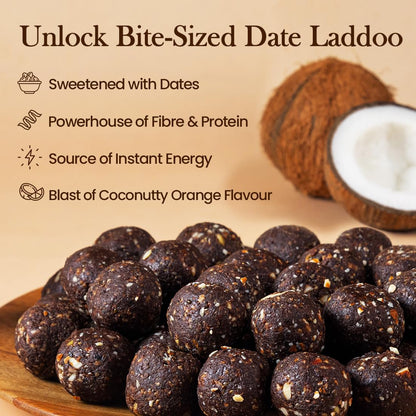 Eat Anytime Sugar Free Dates Laddoo's With Coconut Flavour - Super Saver Pack of 30 | Replacement of Energy & Protein Bars | Powerhouse of Protein & Fibre | Zero Trans Fat & Zero Cholesterol - 100gmx3