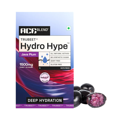 Ace Blend Hydro Hype (5 Sachets) | Boosts Energy & Blood Flow | Instant Hydration | Full-Spectrum Electrolytes | 100% Natural Beetroot Extract Multi Vitamins & Minerals | Lemon Raspberry