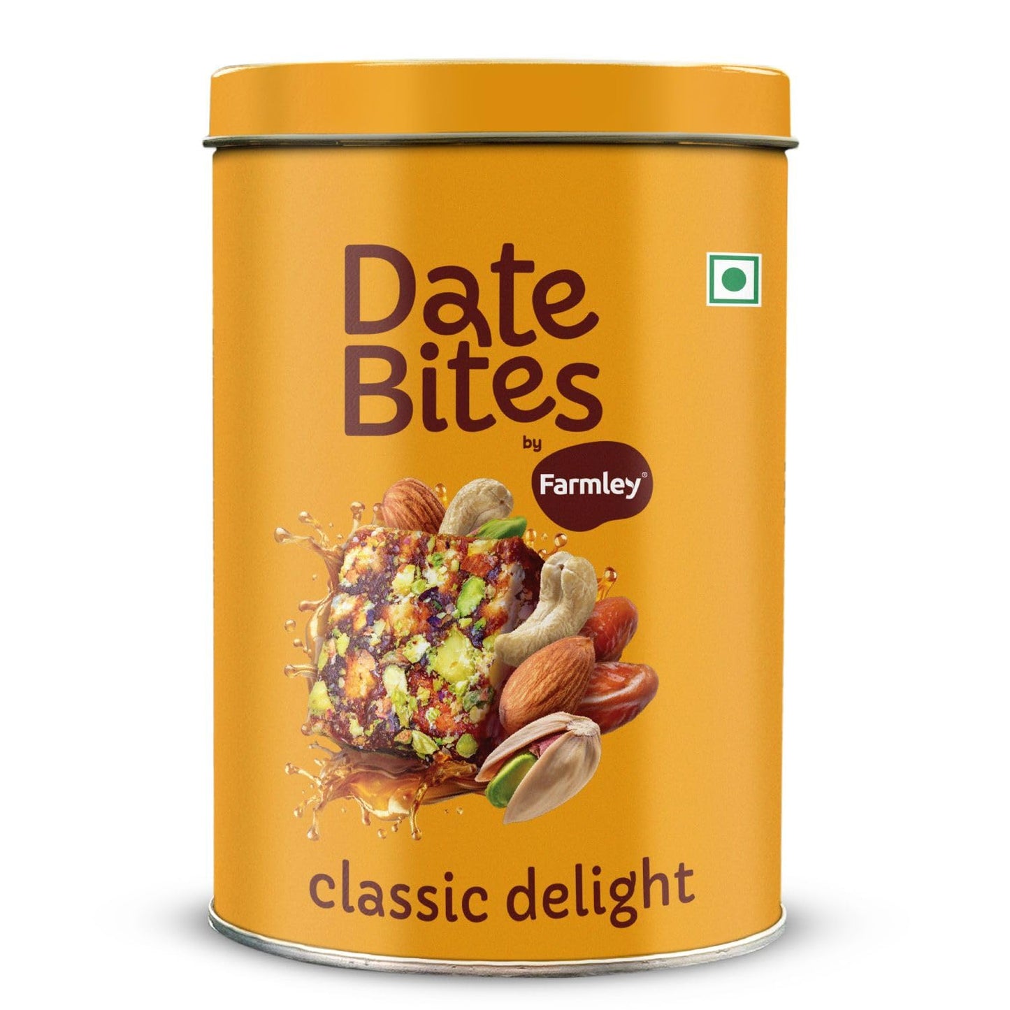 Farmley Classic Date Bites 200 gm I Dates Barfi Made with Dates, Pista, Cashews, Almonds, Honey and Pure Ghee I Dry Fruits Nuts, Healthy Snacks Sweets,Gluten Free, No Added Sugar