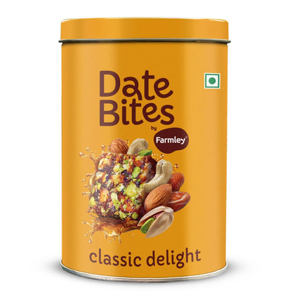 Farmley Classic Date Bites 200 gm I Dates Barfi Made with Dates, Pista, Cashews, Almonds, Honey and Pure Ghee I Dry Fruits Nuts, Healthy Snacks Sweets,Gluten Free, No Added Sugar