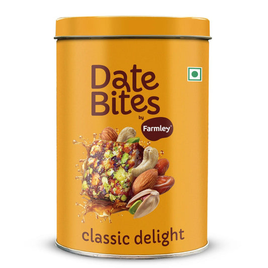 Farmley Classic Date Bites 200 gm I Dates Barfi Made with Dates, Pista, Cashews, Almonds, Honey and Pure Ghee I Dry Fruits Nuts, Healthy Snacks Sweets,Gluten Free, No Added Sugar