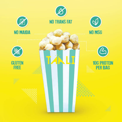 Taali Protein Puffs | 60 gm (Pack of 6) | Try All Flavors Pack | Healthy Roasted Tasty Snacks | 100% Veg., Gluten Free, No Cholesterol, No Trans-Fat