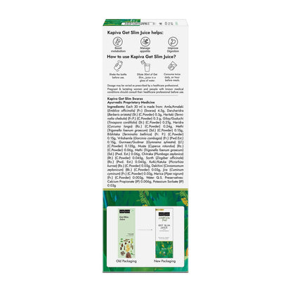 Kapiva Get Slim Juice - Healthy Weight Management Through 12 Ayurvedic Herbs Aids Metabolism and Digestion - 1L