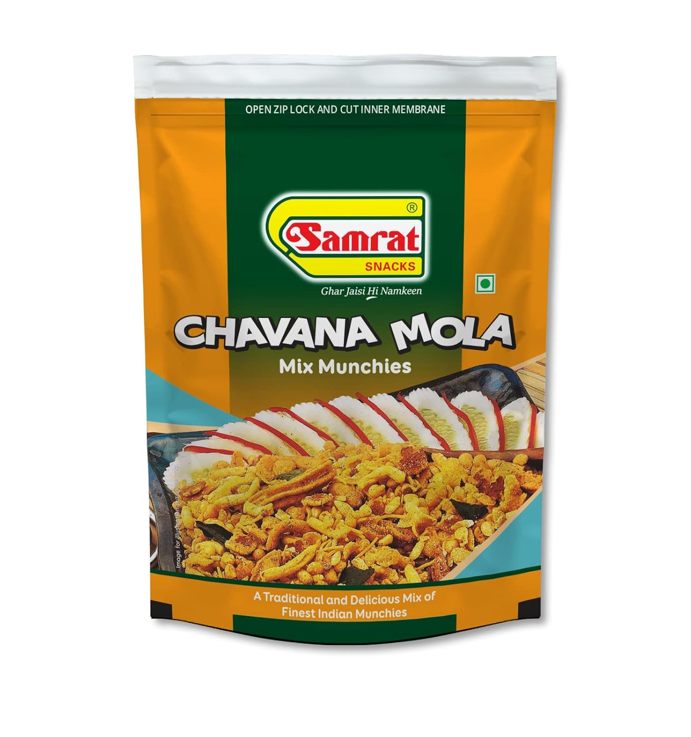 SAMRAT| CHAVANA MOLA Mix Munchies Mild Taste Namkeen|Ghar Jaisi Hi Namkeen|Healthy Snacks|Every Day Fresh Indian Snacks |Traditional Indian Snacks| (PACK OF 2 (2X200G))