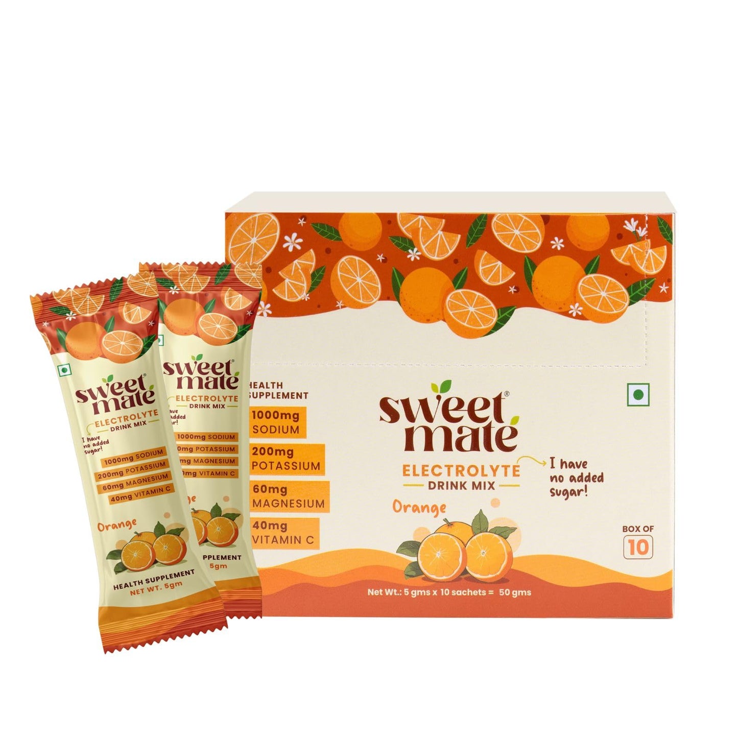 Sweetmate Sugar-Free Assorted Electrolyte Drink Mix Sweetened With Stevia -5g (30 Sachet) No Preservatives and Chemicals |Offers 10x more Electrolyte | Keto Friendly, Vegan
