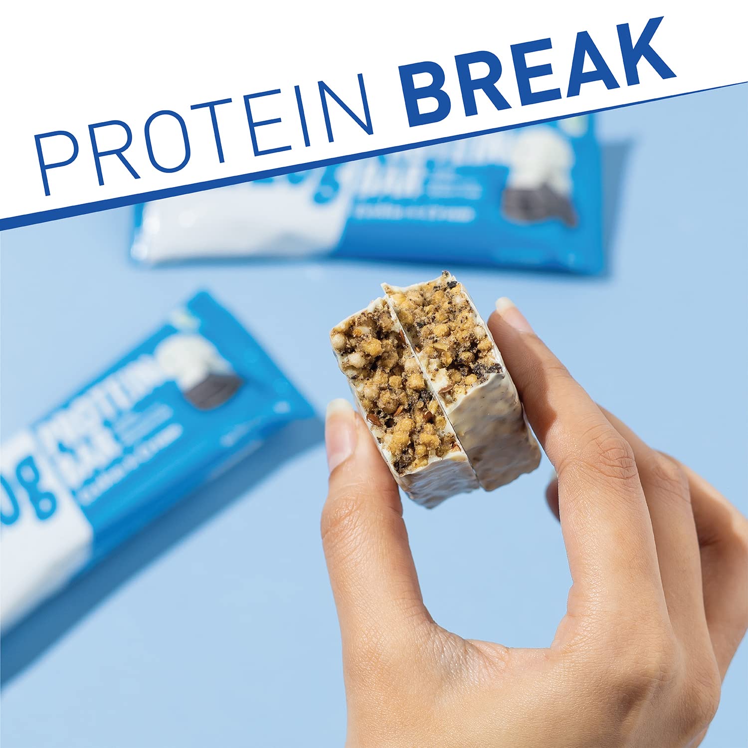 MuscleBlaze 20g Protein Bar (Cookies & Cream, Pack of 6) | Protein Blend, Healthy Protein Snacks | For Energy & Fitness